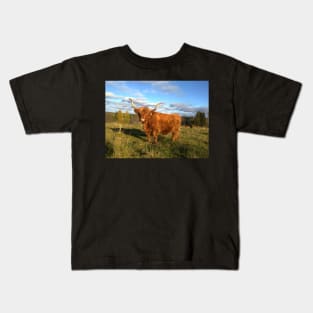 Scottish Highland Cattle Cow 1001 Kids T-Shirt